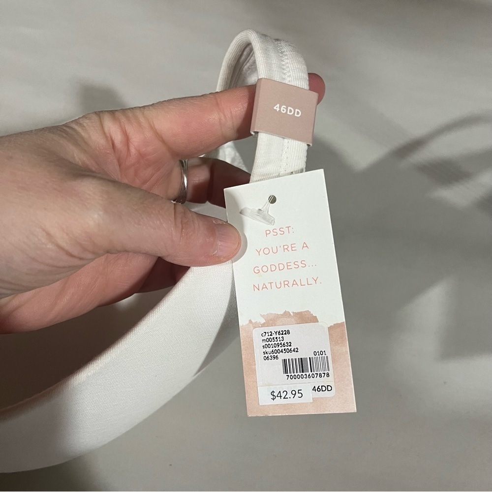CACIQUE ~ NEW The Cotton Collection White Boost Plunge Bra 46DD - Picture 4 of 7